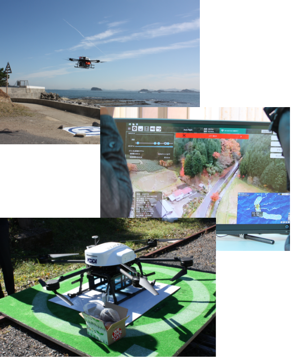 ３．ドローンによる小型荷物輸送実証実験